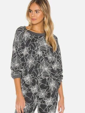 NEW Wildfox Spiderweb Sommers Glow in the Dark Sweatshirt - M